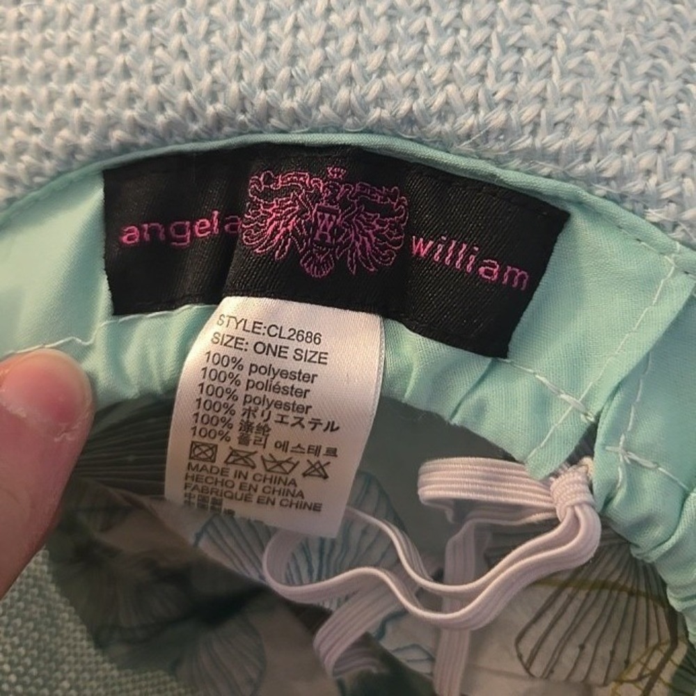 Angela & William Womens Blue Knit Wide Brim Sun Hat‎ One Size Beach Summer - Picture 5 of 5